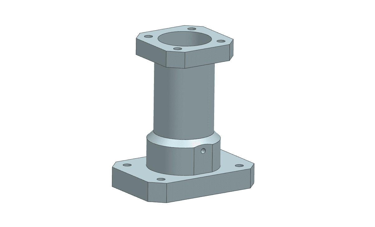3D square-round part