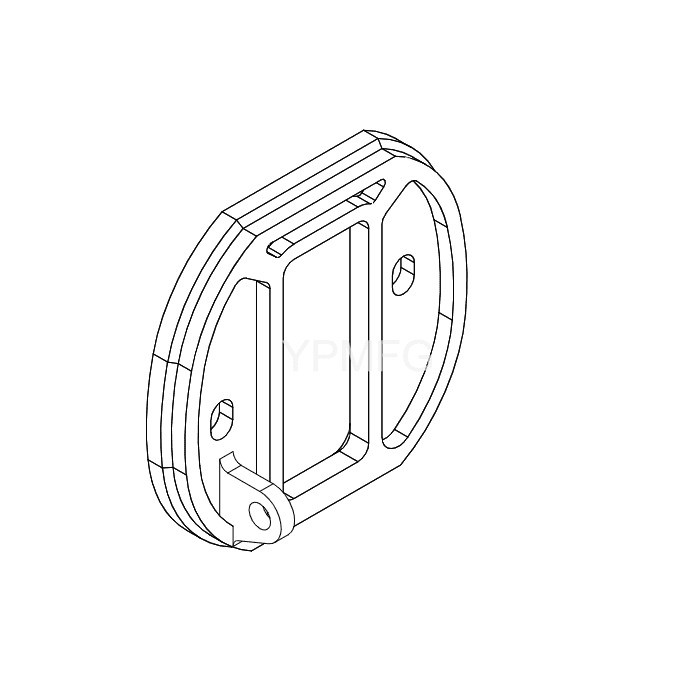 Bonnet Hinge Drawing Disc with Left strut deeper slot v21