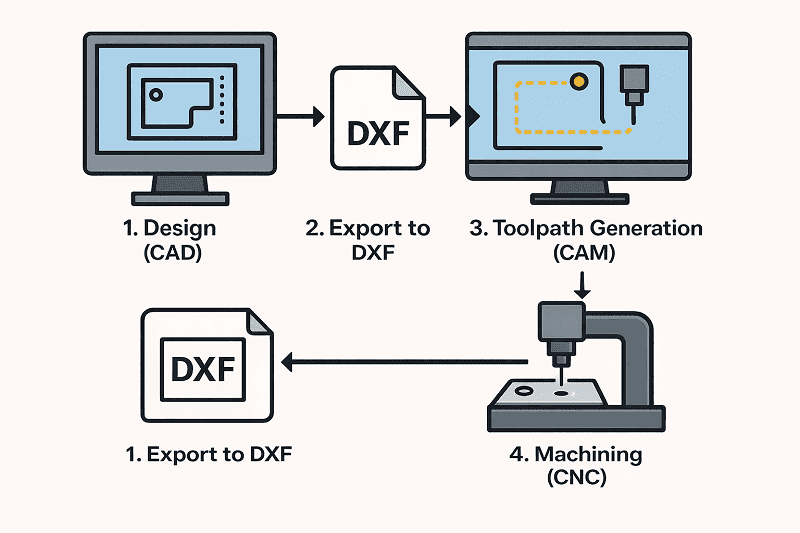 DXF in CNC machining process